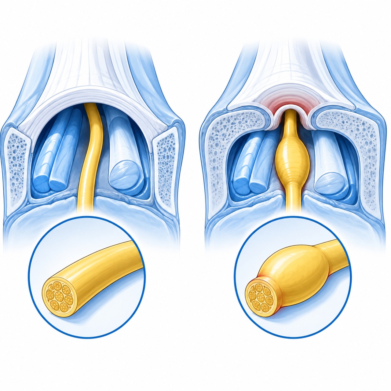 糖尿病腳麻、腳痛看哪科?新陳代謝科、神經科、疼痛科完整就醫指南 - 第3張圖 雙重夾擠症候群示意圖